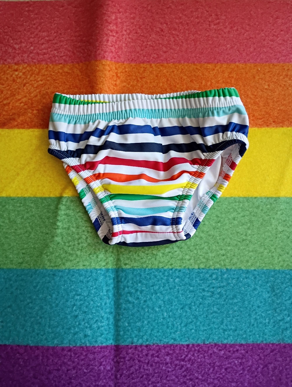 Primary 18-24m Rainbow Stripe Swim Diaper